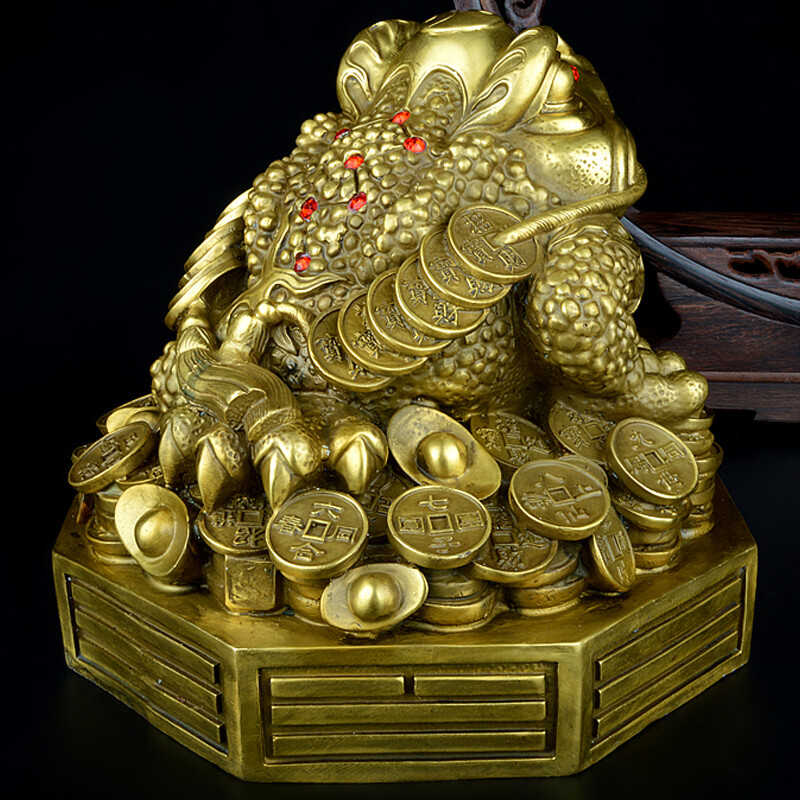 倚楼听风 铜金蟾蜍摆件，乔迁开业的吉祥贺礼